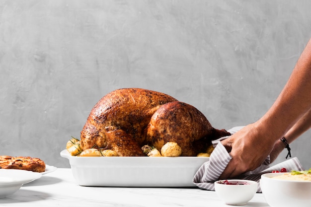 Stuffed <a href=https://www.tgkadee.com/Healthy-Meals/Turkey-Cooking-Time-How-Long-to-Roast-a-Perfect-Bird.html target=_blank class=infotextkey>turkey cooking time</a>: 20 lb Guide